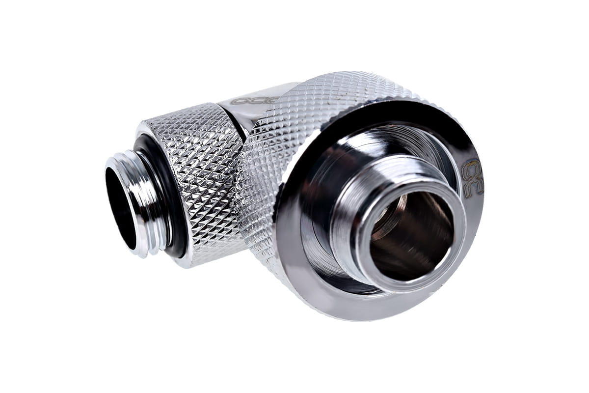 Chrome 90 degree rotary G1/4 water cooling elbow fitting